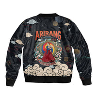Arirang Korea Pride Sleeve Zip Bomber Jacket Korean Taegeuk Culture Hanbok Woman Traditional Mugunghwa