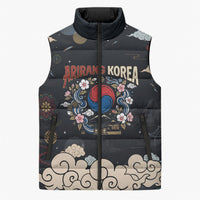 Arirang Korea Pride Sleeveless Puffer Jacket Korean Taegeuk Culture Hanbok Woman Traditional Mugunghwa