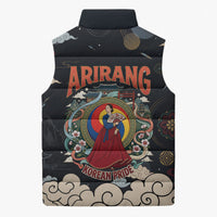 Arirang Korea Pride Sleeveless Puffer Jacket Korean Taegeuk Culture Hanbok Woman Traditional Mugunghwa