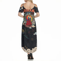 Arirang Korea Pride Summer Maxi Dress Korean Taegeuk Culture Hanbok Woman Traditional Mugunghwa