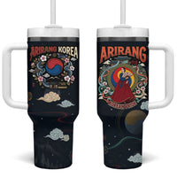 Arirang Korea Pride Tumbler With Handle Korean Taegeuk Culture Hanbok Woman Traditional Mugunghwa