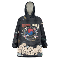 Arirang Korea Pride Wearable Blanket Hoodie Korean Taegeuk Culture Hanbok Woman Traditional Mugunghwa