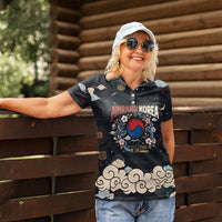 Arirang Korea Pride Women Polo Shirt Korean Taegeuk Culture Hanbok Woman Traditional Mugunghwa