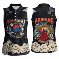 Arirang Korea Pride Women Sleeveless Polo Shirt Korean Taegeuk Culture Hanbok Woman Traditional Mugunghwa