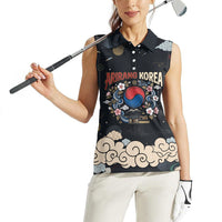Arirang Korea Pride Women Sleeveless Polo Shirt Korean Taegeuk Culture Hanbok Woman Traditional Mugunghwa