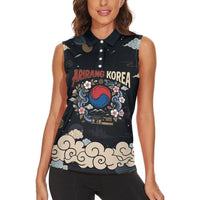 Arirang Korea Pride Women Sleeveless Polo Shirt Korean Taegeuk Culture Hanbok Woman Traditional Mugunghwa