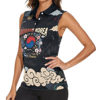 Arirang Korea Pride Women Sleeveless Polo Shirt Korean Taegeuk Culture Hanbok Woman Traditional Mugunghwa