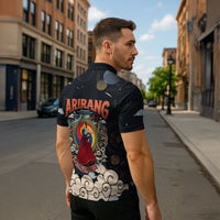 Arirang Korea Pride Zipper Polo Shirt Korean Taegeuk Culture Hanbok Woman Traditional Mugunghwa