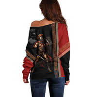 Ares Greek God Of War Off Shoulder Sweater Warrior Ancient Mythology