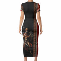 Ares Greek God Of War Short Sleeve Bodycon Dress Warrior Ancient Mythology