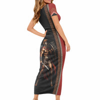 Ares Greek God Of War Short Sleeve Bodycon Dress Warrior Ancient Mythology