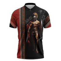 Ares Greek God Of War Zipper Polo Shirt Warrior Ancient Mythology