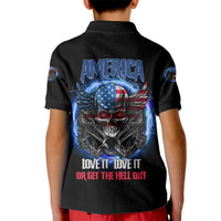 America Live It Love It Or Get The Hell Out Kid Polo Shirt - Wonder Print Shop