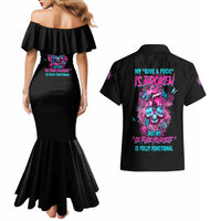 My Give A F Is Broken Couples Matching Mermaid Dress and Hawaiian Shirt - Wonder Print Shop