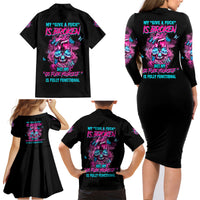 My Give A F Is Broken Family Matching Long Sleeve Bodycon Dress and Hawaiian Shirt - Wonder Print Shop
