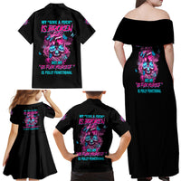 My Give A F Is Broken Family Matching Off Shoulder Maxi Dress and Hawaiian Shirt - Wonder Print Shop
