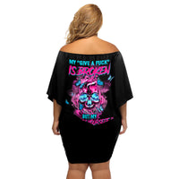 My Give A F Is Broken Family Matching Off Shoulder Short Dress and Hawaiian Shirt - Wonder Print Shop