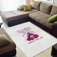 I'm A B Don't Try Me Rose Messy Bun Area Rug - Wonder Print Shop