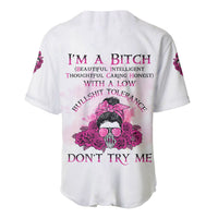 I'm A B Don't Try Me Rose Messy Bun Baseball Jersey - Wonder Print Shop