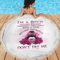 I'm A B Don't Try Me Rose Messy Bun Beach Blanket - Wonder Print Shop