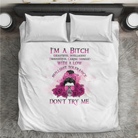 I'm A B Don't Try Me Rose Messy Bun Bedding Set - Wonder Print Shop