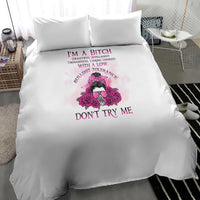 I'm A B Don't Try Me Rose Messy Bun Bedding Set - Wonder Print Shop