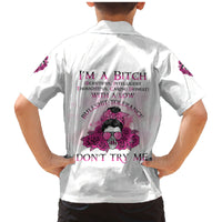 I'm A B Don't Try Me Rose Messy Bun Family Matching Mermaid Dress and Hawaiian Shirt - Wonder Print Shop