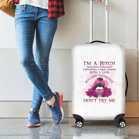 I'm A B Don't Try Me Rose Messy Bun Luggage Cover - Wonder Print Shop