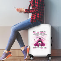 I'm A B Don't Try Me Rose Messy Bun Luggage Cover - Wonder Print Shop