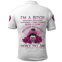I'm A B Don't Try Me Rose Messy Bun Polo Shirt - Wonder Print Shop