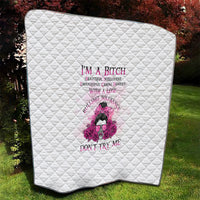 I'm A B Don't Try Me Rose Messy Bun Quilt - Wonder Print Shop