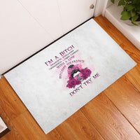 I'm A B Don't Try Me Rose Messy Bun Rubber Doormat - Wonder Print Shop