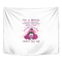 I'm A B Don't Try Me Rose Messy Bun Tapestry - Wonder Print Shop