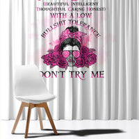 I'm A B Don't Try Me Rose Messy Bun Window Curtain - Wonder Print Shop
