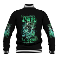I'm Never Alone Skull Reaper Baseball Jacket - Wonder Print Shop