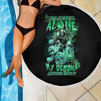 I'm Never Alone Skull Reaper Beach Blanket - Wonder Print Shop
