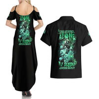 I'm Never Alone Skull Reaper Couples Matching Summer Maxi Dress and Hawaiian Shirt - Wonder Print Shop