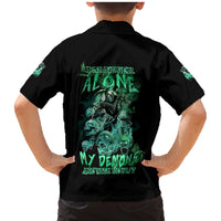 I'm Never Alone Skull Reaper Family Matching Mermaid Dress and Hawaiian Shirt - Wonder Print Shop