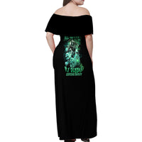 I'm Never Alone Skull Reaper Family Matching Off Shoulder Maxi Dress and Hawaiian Shirt - Wonder Print Shop