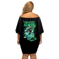 I'm Never Alone Skull Reaper Family Matching Off Shoulder Short Dress and Hawaiian Shirt - Wonder Print Shop