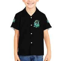 I'm Never Alone Skull Reaper Family Matching Puletasi Dress and Hawaiian Shirt - Wonder Print Shop