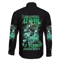 I'm Never Alone Skull Reaper Family Matching Short Sleeve Bodycon Dress and Hawaiian Shirt - Wonder Print Shop