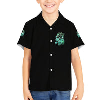 I'm Never Alone Skull Reaper Family Matching Short Sleeve Bodycon Dress and Hawaiian Shirt - Wonder Print Shop