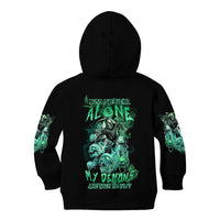 I'm Never Alone Skull Reaper Kid Hoodie - Wonder Print Shop