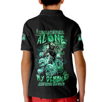 I'm Never Alone Skull Reaper Kid Polo Shirt - Wonder Print Shop