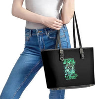 I'm Never Alone Skull Reaper Leather Tote Bag - Wonder Print Shop