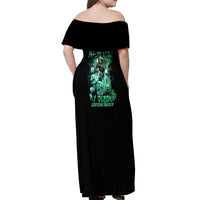 I'm Never Alone Skull Reaper Off Shoulder Maxi Dress - Wonder Print Shop