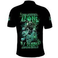 I'm Never Alone Skull Reaper Polo Shirt - Wonder Print Shop