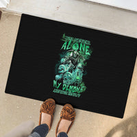 I'm Never Alone Skull Reaper Rubber Doormat - Wonder Print Shop