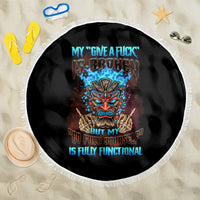 My Give A F Tiki Skull Beach Blanket - Wonder Print Shop